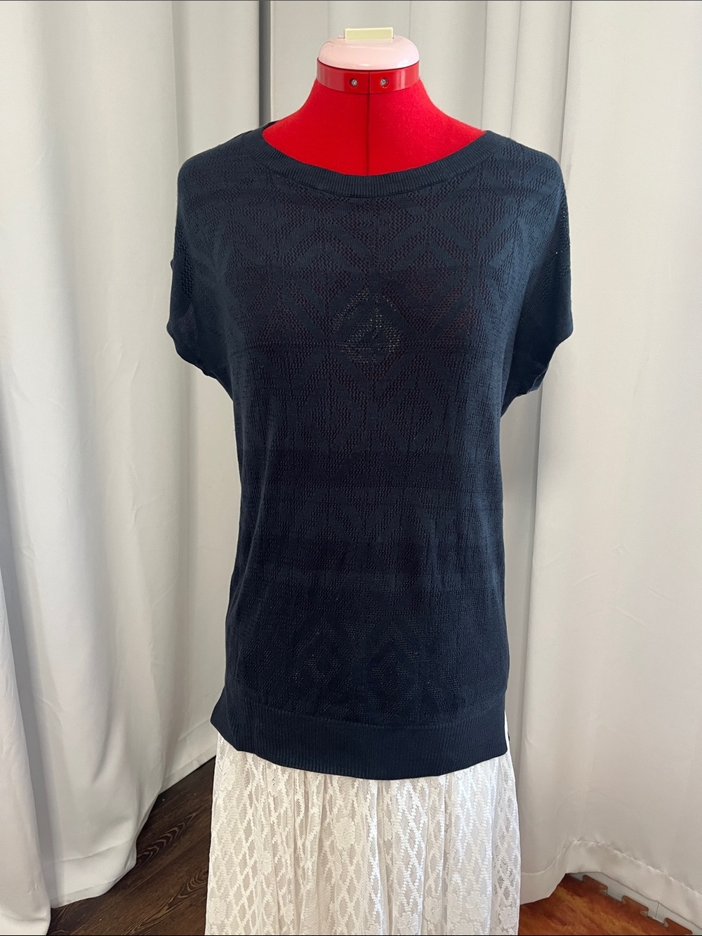 Banana Republic Navy Short Sleeve Knit Top